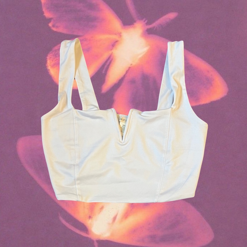 Cropped White Tank Top